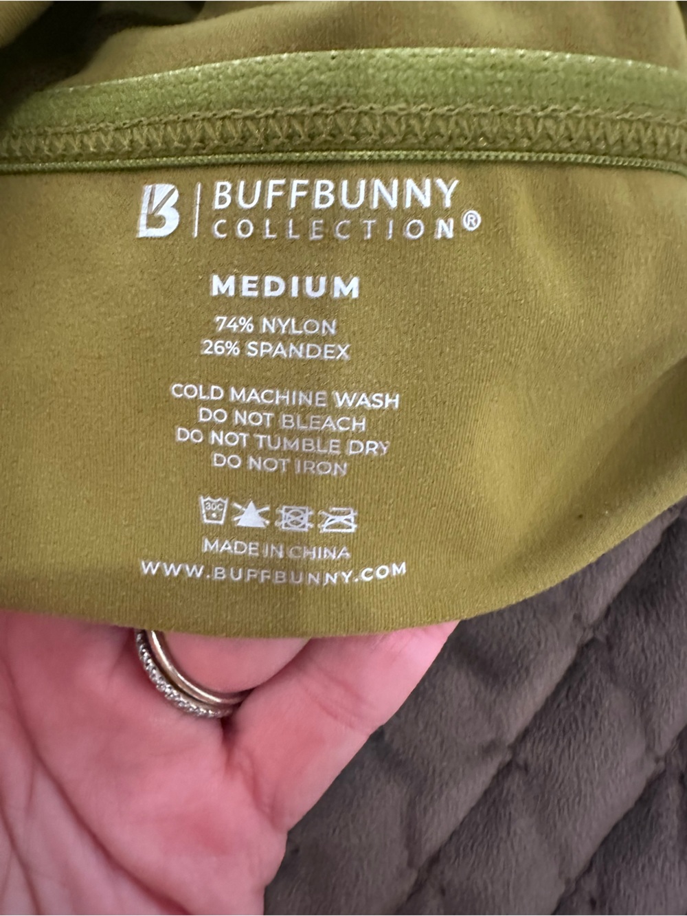 BuffBunny Foxy Olivia Olive Green Sports Bra Top - Picture 5 of 5